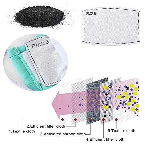 Filtro de carbón activado PM2.5 papel de filtro de carbón activado antineblina con 5 capas precisas(100 unidades)