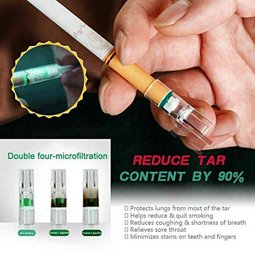 Filtro de cigarrillo desechable, filtros de adicción para dejar de fumar desechables desechables, puntas de filtro anti alquitrán multi-filtrado (2pcs)