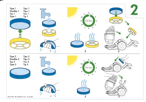 Filtro HEPA antialérgico para Dyson DC19 DC20 DC21 DC29 Vor+Nachmotor