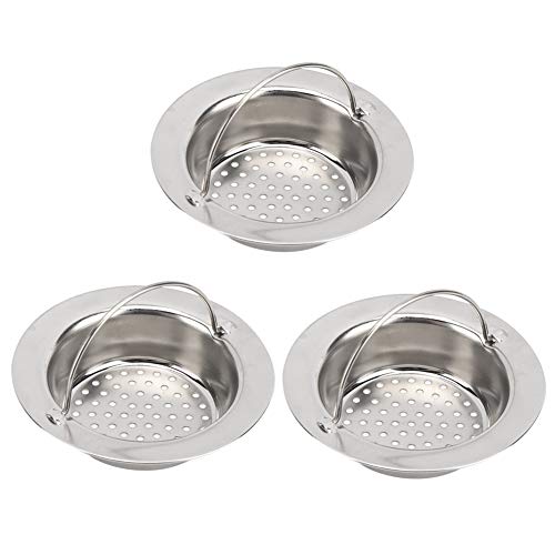 Filtros de Cocina, colador de Cocina, Acero Inoxidable, 3 Piezas, fáciles de Limpiar para Cocina, baño, Inodoro(Small)