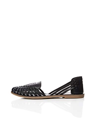 find. Leather Hurrache Sandalias Punta Cerrada, Negro Black), 36 EU