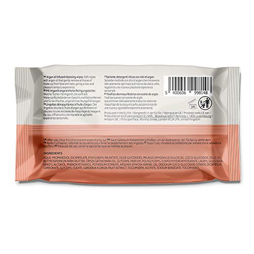 FIND - Toallitas desmaquilladoras con Aceite de Argán ( Adecuadas para pielese secas)- 6x25 (150 toallitas)