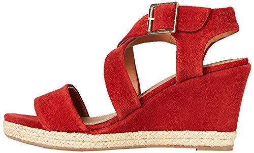 find. Wedge Crossover Suede Espadrille Sandalias con Plataforma Plana, Rojo Red, 40 EU