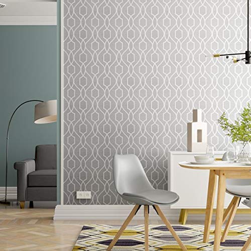 Fine Décor fd41995 Reino Unido Apex celosía lateral papel pintado, piedra/plata