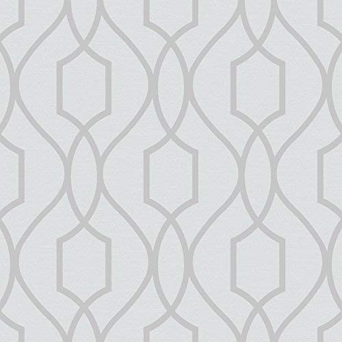Fine Décor fd41995 Reino Unido Apex celosía lateral papel pintado, piedra/plata