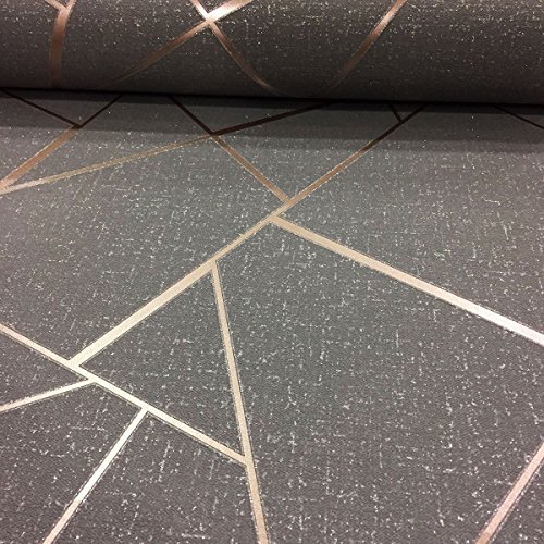 Fine Décor FD42283 - Papel pintado fractal (cuarzo, cobre)