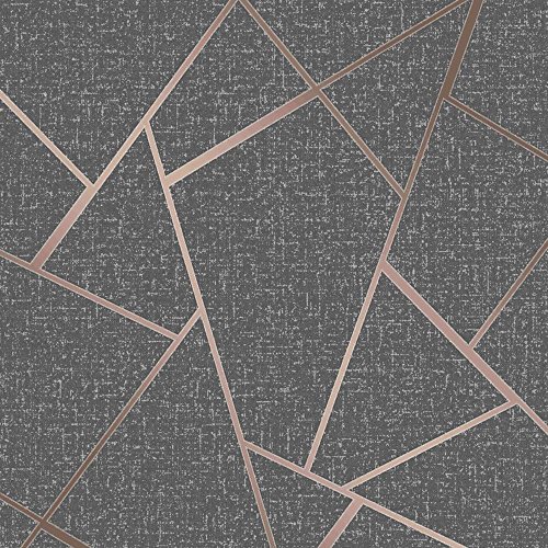 Fine Décor FD42283 - Papel pintado fractal (cuarzo, cobre)