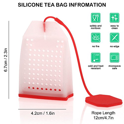 FineGood 6 Pack Silicona Infuser, filtro de té reutilizables Safe Loose hojas para bolsas de té Filtro con seis colores