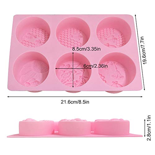 FineGood - Moldes para hacer jabón, silicona suave, apto para uso alimentario, para hacer magdalenas, magdalenas, hacer manualidades, color rosa, azul, rojo rosa, morado