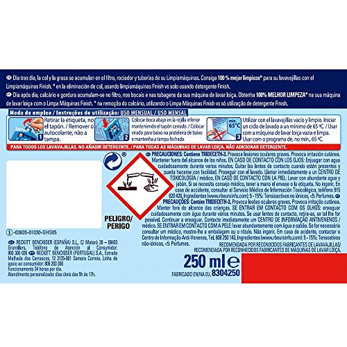 Finish Limpiamáquinas Líquido para lavavajillas fragancia limón - 1 unidad