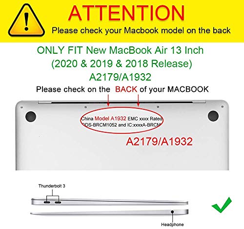 Fintie Funda para MacBook Air 13" (2020/2019/2018) - Súper Delgada Carcasa Protectora de Plástico Duro para Modelo A2179 / A1932, Gris Oscuro