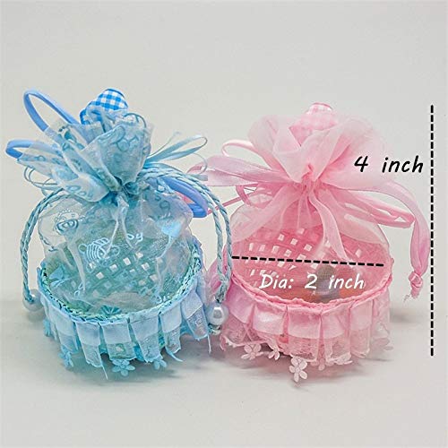FireAngels 12 piezas DIY Bear Pattern/Cute Duck Cumpleaños Baby Shower Party Favors Basket Candy Box con cintas bautizo niño niña cajas de regalo Pink-Bear