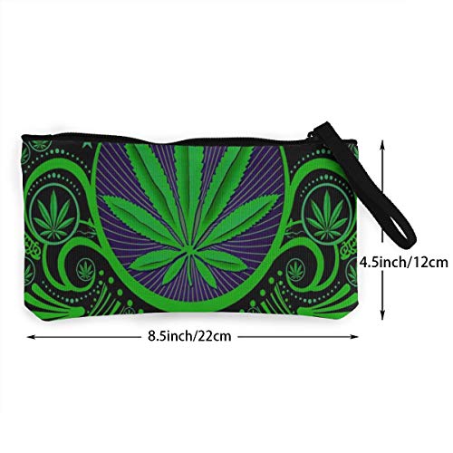 FIRS Cannabis Sativa Weed - Monedero de lona para mujer