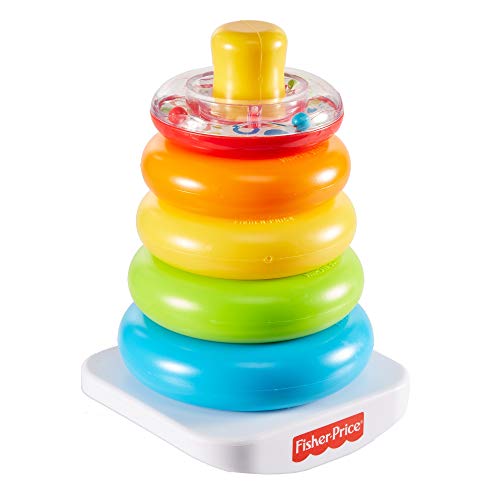 Fisher - Price Rock-a-Stack, juguete clásico de apilar aros para niños + 6 meses (Mattel GKD51) , color/modelo surtido