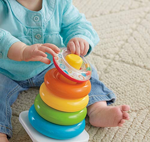 Fisher - Price Rock-a-Stack, juguete clásico de apilar aros para niños + 6 meses (Mattel GKD51) , color/modelo surtido