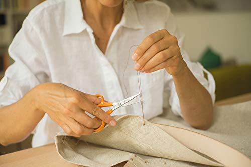 Fiskars Tijeras de costura Micro-Tip, Longitud: 13 cm, para diestros y zurdos, Hoja de acero inoxidable/Mangos de plástico, Naranja, Classic, 1005153