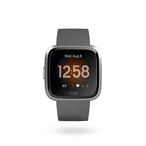 Fitbit Versa Lite - Reloj Deportivo inteligente Smartwatch, Adultos Unisex, Gris/Oscuro,Gris (Charcoal/Silver Aluminum)