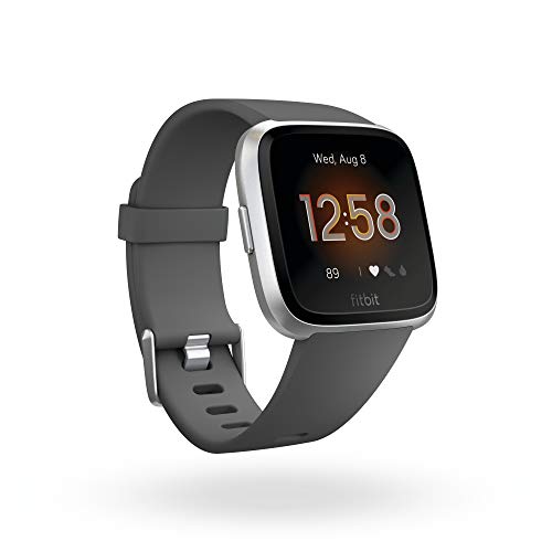 Fitbit Versa Lite - Reloj Deportivo inteligente Smartwatch, Adultos Unisex, Gris/Oscuro,Gris (Charcoal/Silver Aluminum)