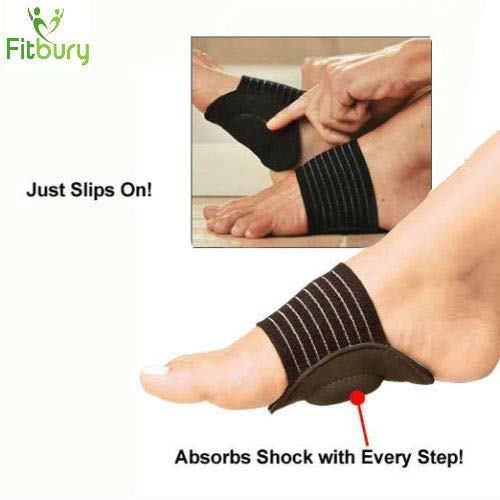 Fitbury 4Pcs Plantar Fasciitis Arch Soportes y libro electrónico gratuito, [2 pares] Pies planos y plantillas de fascitis plantar, Ayuda a los arcos caídos, Dolor de talón y Dolor de espalda