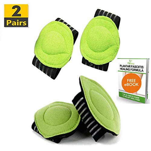 Fitbury 4Pcs Plantar Fasciitis Arch Soportes y libro electrónico gratuito, [2 pares] Pies planos y plantillas de fascitis plantar, Ayuda a los arcos caídos, Dolor de talón y Dolor de espalda