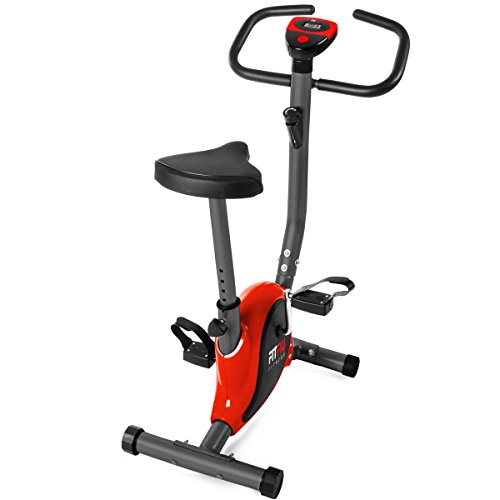 FITFIU Fitness BEST 100 Bicicleta Estática Spinning ultracompacta, 5 kg, sin respaldo, regulable en 8 niveles y pantalla LCD Entrenamiento Fitness Tonificación, Unisex adulto, Roja