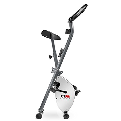 FITFIU Fitness Best 200 Bicicleta Estática Spinning Plegable sin resplado, con Freno magnético, Pulsómetro y Disco de inercia de 8 kg Regulable, Entrenamiento Cardio Fitness, Unisex Adulto, Gris