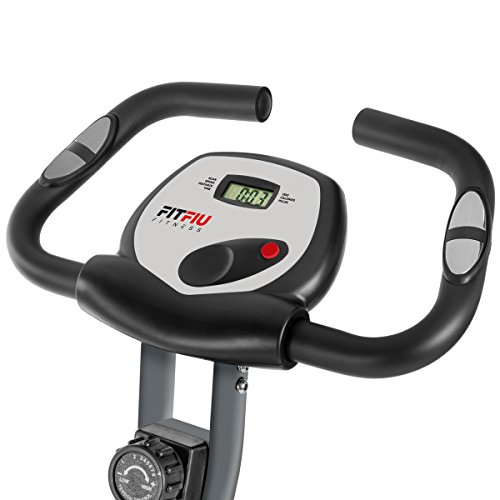 FITFIU Fitness Best 200 Bicicleta Estática Spinning Plegable sin resplado, con Freno magnético, Pulsómetro y Disco de inercia de 8 kg Regulable, Entrenamiento Cardio Fitness, Unisex Adulto, Gris