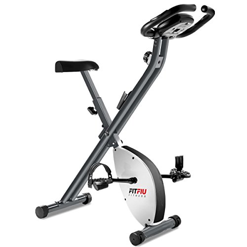 FITFIU Fitness Best 200 Bicicleta Estática Spinning Plegable sin resplado, con Freno magnético, Pulsómetro y Disco de inercia de 8 kg Regulable, Entrenamiento Cardio Fitness, Unisex Adulto, Gris
