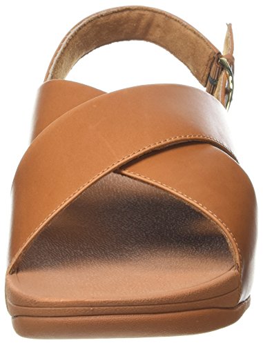 Fitflop Lulu Cross Back-Strap, Sandalia con Pulsera para Mujer, Marrón (Caramel 098), 39 EU
