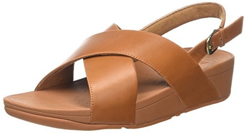 Fitflop Lulu Cross Back-Strap, Sandalia con Pulsera para Mujer, Marrón (Caramel 098), 39 EU