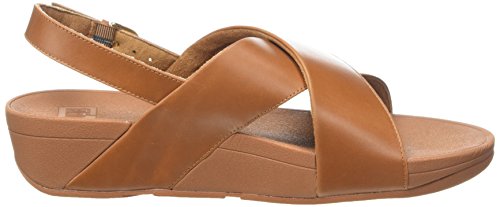 Fitflop Lulu Cross Back-Strap, Sandalia con Pulsera para Mujer, Marrón (Caramel 098), 39 EU