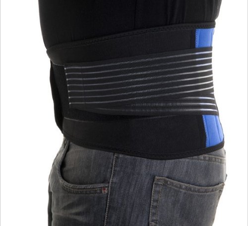 FitMad Cinturón de soporte Lumbar, Ajustable, de Neopreno, Doble Tirador – Alivio de Dolor de espalda/De Dolor de hernia de Disco