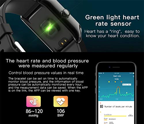 Fitness de Gama Alta Reloj Inteligente Pantalla a Color Pulsera Inteligente Frecuencia cardíaca y presión Arterial Salvapantallas Personalizado Monitoreo de la Salud Control Remoto Selfie