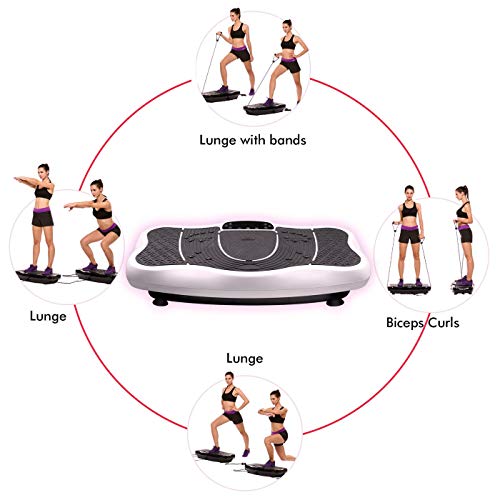 FITTIME Plataforma Vibratoria de Masaje con Motor Silencioso de 200W y Altavoz Bluetooth Complemento Deportivo Multifunción para Adelgazar Tonificar y Relajar Músculos sin Esfuerzo ni Sudor