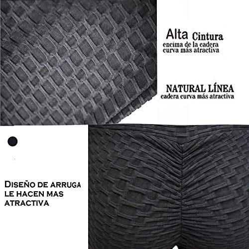 FITTOO Mallas Pantalones Deportivos Leggings Mujer Yoga de Alta Cintura Elásticos y Transpirables para Yoga Running Fitness con Gran Elásticos2060 Negro S