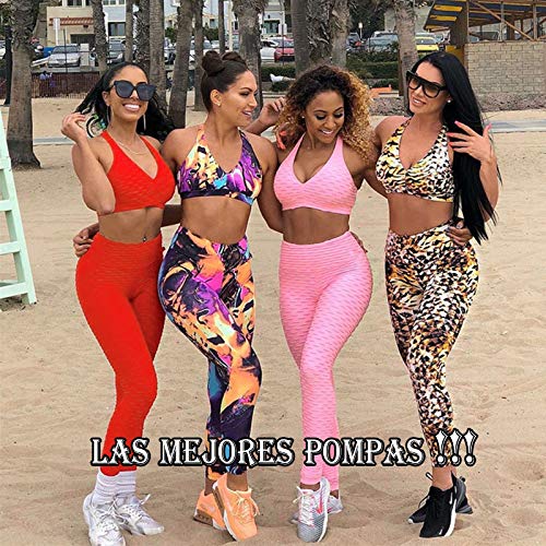 FITTOO Mallas Pantalones Deportivos Leggings Mujer Yoga de Alta Cintura Elásticos y Transpirables para Yoga Running Fitness con Gran Elásticos2060 Rojo S