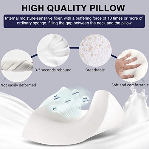 Fityou Almohada Viscoelastica, Almohada Cervical Antiacaros con 3D Malla, Almohada Ortopedica Diseño Ergonómico Terapéutico Reduce Dolores Cervicales, Funda de Bambú Extraíble y Lavable