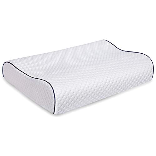 Fityou Almohada Viscoelastica, Almohada Cervical Antiacaros con 3D Malla, Almohada Ortopedica Diseño Ergonómico Terapéutico Reduce Dolores Cervicales, Funda de Bambú Extraíble y Lavable