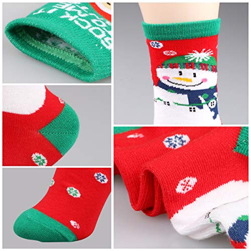 Fixget Calcetines de Navidad, 8 Pares Navidad de invierno Calcetines de Algodón, Calcetines Térmicos de Navidad con Hombre Mujer,el Mejor de Navidad Para la Familia