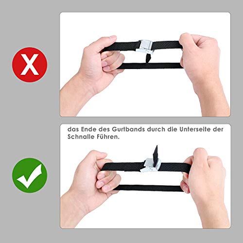 FIXKIT 10 pcs Correa de Amarre Cinta Trincaje de Sujeción Profesional Correa Trinquete Resistente con Hebillas 40 cm