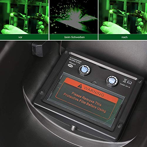 FIXKIT Careta de Soldar Automatica con Gran Campo Visual, Mascara de Soldar Automatica para MIG / MAG / TIG / Esmerilado / Soldadura por Arco / Corte por Plasma, Certificación CE/RoHS
