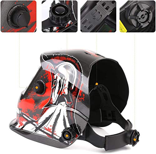 FIXKIT Careta de Soldar Automatica con Gran Campo Visual, Mascara de Soldar Automatica para MIG / MAG / TIG / Esmerilado / Soldadura por Arco / Corte por Plasma, Certificación CE/RoHS