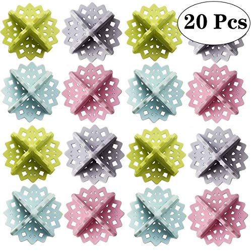 Fiyuer Bola de Limpieza de Ropa 20 Pcs removedor de Pelo de Mascotas para Lavadora Pet Hair Remover para la Colada para Lavadora Secadora Bola mágica para Eliminar el Vello