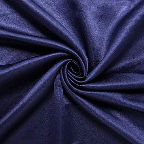 FLCA - Funda de almohada de seda de morera 100 % pura, 19 Momme Charmeuse en ambos lados, hipoalergénica, con cremallera oculta, 1 unidad, 50 x 75 cm, seda sintética, Azul Nave, Standard(50x75cm)