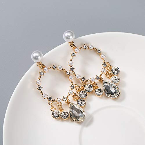 Flecos de perlas Pendientes de mujer Plata de ley 925 5A cubic zircona propiedades características Pendientes Regalo Antiafilaxia