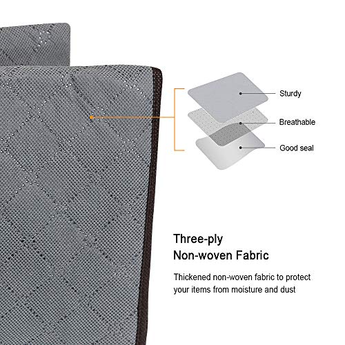 flintronic® Bolsa de Almacenamiento, 4PCS Bolsas Plegables de Ropa, Bolsas 84L con Cremallera a Prueba de Moho y Humedad para Ropa de Cama, Edredones, Mantas etc - Gris