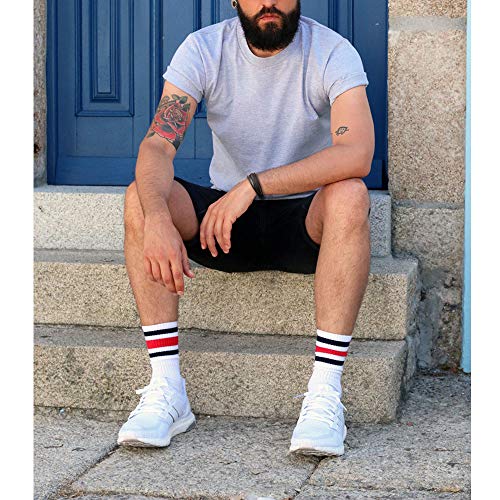 flintronic® Pulsera Hombre, Cuero Brazalete Trenzado Cruzada, Pulsera Cuero Trenzado Hombre, Acero Pulsera Trenzada con Cierre Magnética Inoxidable - Negro