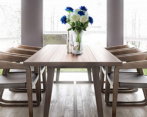 Floralsecret 12 Piezas Rosas Artificiales Flores de Seda Imidacial Ramo Decoración de Boda Casa(Blanca, Azul)