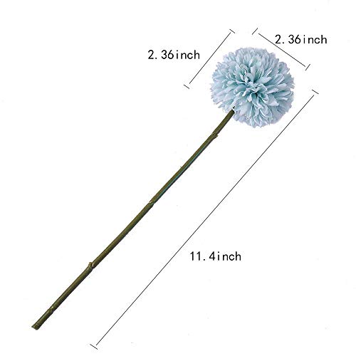 Flores artificiales Ruiuzi, flores artificiales de seda, 6 cabezas de hortensia artificial, ramo de boda para el hogar, jardín, fiesta, boda, decoración, 6 unidades, gris, azul, talla única