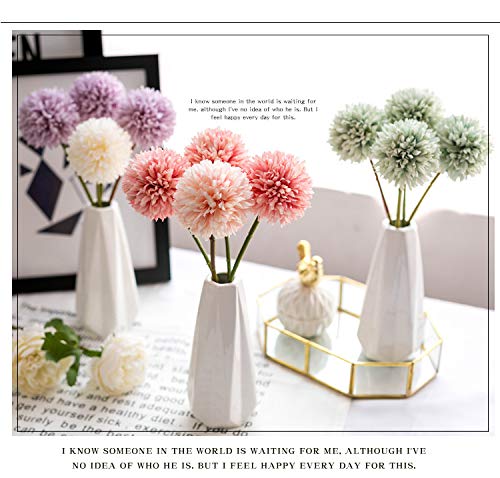 Flores artificiales Ruiuzi, flores artificiales de seda, 6 cabezas de hortensia artificial, ramo de boda para el hogar, jardín, fiesta, boda, decoración, 6 unidades, gris, azul, talla única